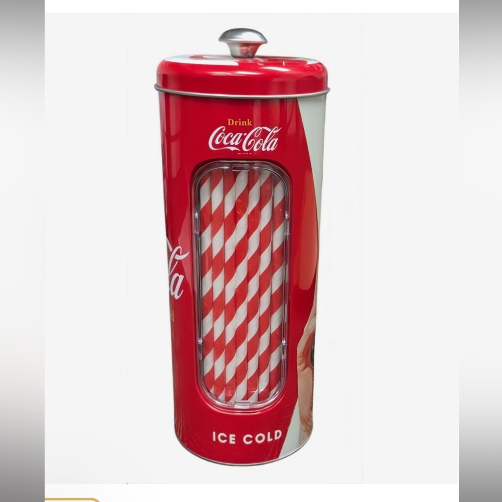 Coca-Cola Red and White Straw Holder